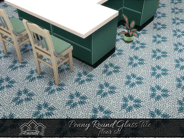 Sims 4 — Penny Round Glass Tile Floors 1 by Emerald — Penny round can be used for your kitchen backsplash, bathroom or