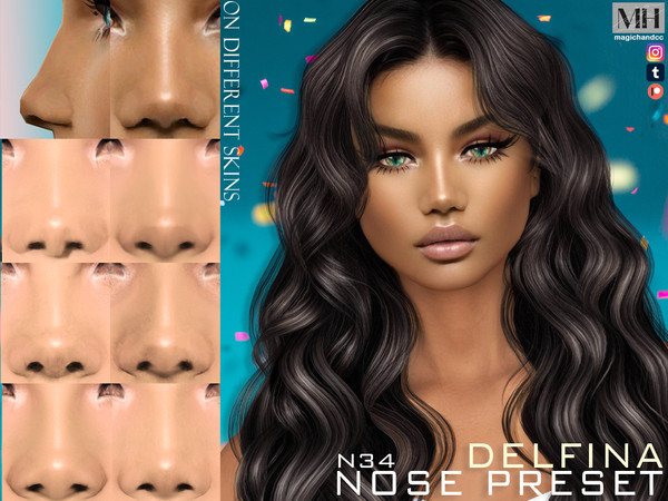 Sims 4 — [Patreon] Delfina Nose Preset N34 by MagicHand — Upturned nose for males and females - HQ Compatible Click on