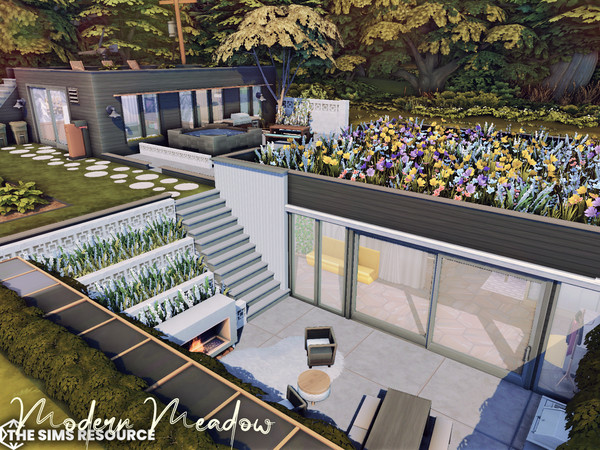 Sims 4 — Modern Meadow | noCC by simZmora — Lot:30x20 Lot type: Residential Includes: - 2 bedrooms, - 2 bathrooms, -