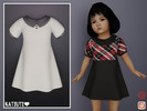 Sims 4 — Toddler Modest dress by Katiuti — Short sleeve dress with white collar and buttons for toddler girls Comes in