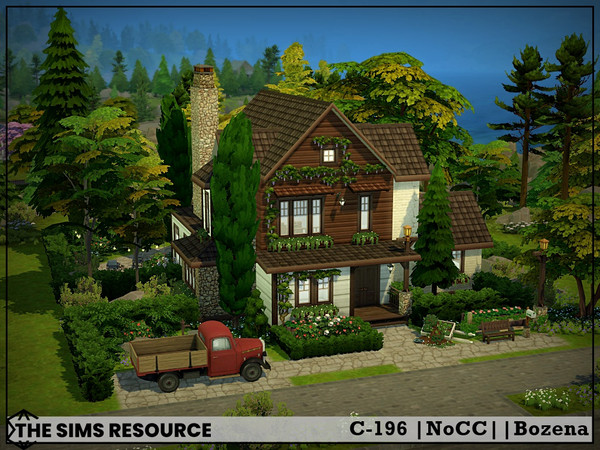 Sims 4 — C-196-Shell by Bozena — The house is located in the Copperdale. Have fun Lot: 30 x 30 Value: $ 32 586 Lot type: