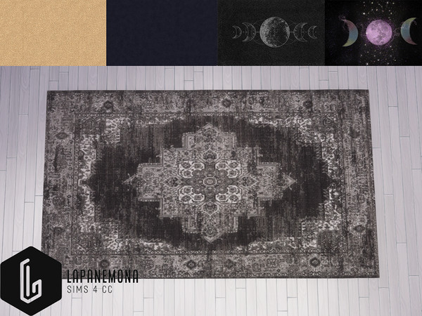 Sims 4 — HEX - Modern witch living room - Magical rug by Lapanemona — 20 polygons - 5 swatches