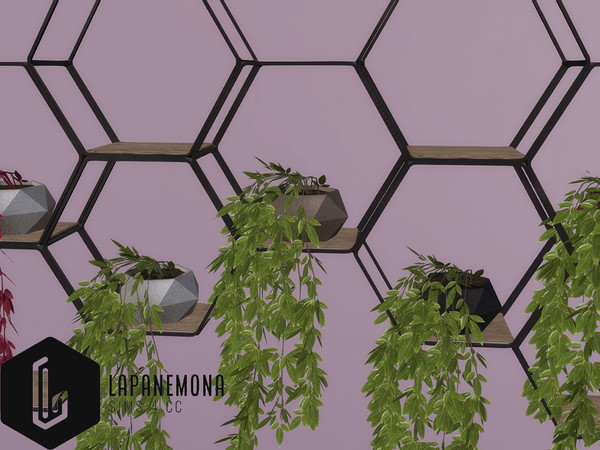Sims 4 — HEX - Modern witch living room - Climbing plant by Lapanemona — 1275 polygons - 6 swatches