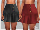 Sims 4 — Front Buttoned Ruffle Skirts by saliwa — Front Buttoned Ruffle Skirts 3 swatches by Saliwa
