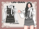 Sims 4 — Puff Sleeve Suspender Dress by LIN_DIAN — - New Mesh. - ALL Lods. - 12 Swatches. - Normal MAP.