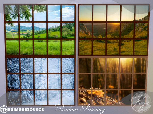 Sims 4 — Window Painting by KyoukoAya — Window Painting Great Imitaiting of window 4 views by KyoukoAya