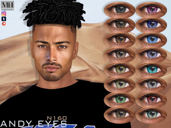 Sims 4 — Andy Eyes N160 by MagicHand — Realistic eyes for males and females in 16 swatches - HQ Compatible. Preview - CAS