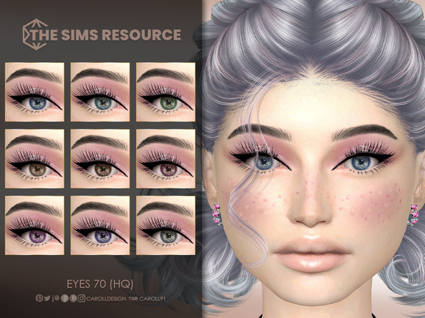 Sims 4 — Eyes 70 (HQ) by Caroll912 — A 9-swatch realistic set of eyes in natural light shades as well as purple and grey.
