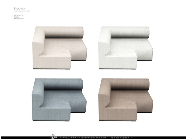 Sims 4 — Kyoko - sofa left corner by Severinka_ — Modular sofa left corner (living chair) From the set 'Kyoko living