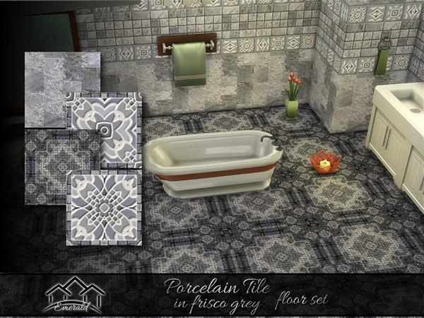 Sims 4 — Porcelain Tile in frisco grey floor set by Emerald — Porcelain Tiles are very durable better choice for