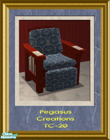 Sims 2 — TC20 - Recliner Coushin by pegasussims — A Recliner made with the texture challenge 20 textures. This file is