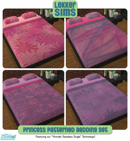 Sims 2 — Princess  Patterned Bedding by Lekker Sims — By Lekker Sims. These original bedding designs coordinate with the