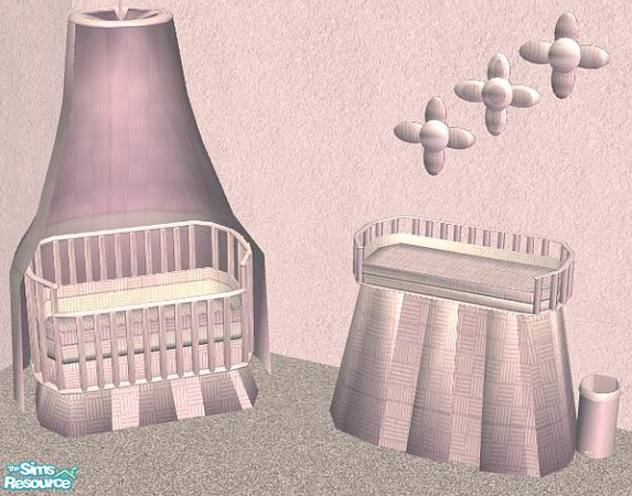 Sims 2 — Stylish Baby Room - Pink Recolor by NewSimSimGirl — The Stylish Baby Room recolored in pink.
