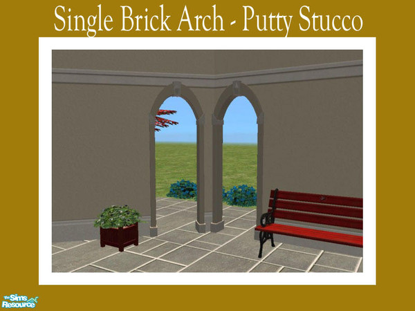 Sims 2 — Single Brick Arch - Putty Stucco by Shakeshaft — Part of a new mesh Set of a Single Archway with straight and