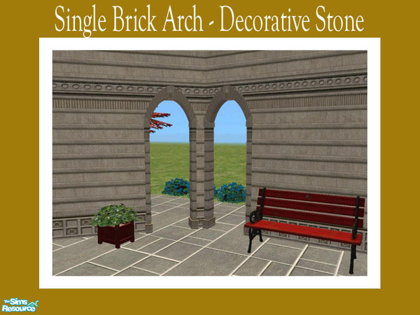 Sims 2 — Single Brick Arch - Decorative Stone by Shakeshaft — Part of a new mesh Set of a Single Archway with straight