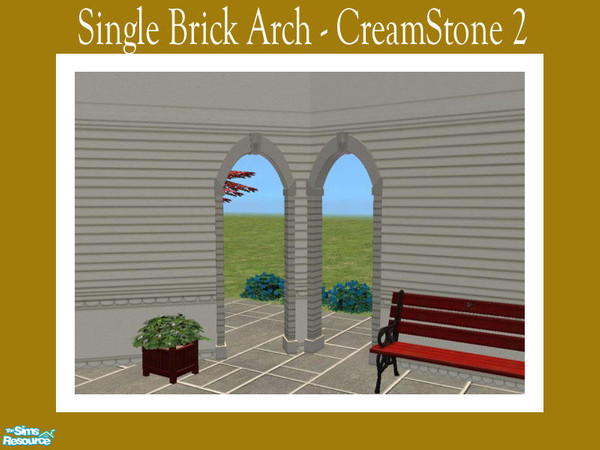 Sims 2 — Single Brick Arch - Creamstone 2 by Shakeshaft — Part of a new mesh Set of a Single Archway with straight and