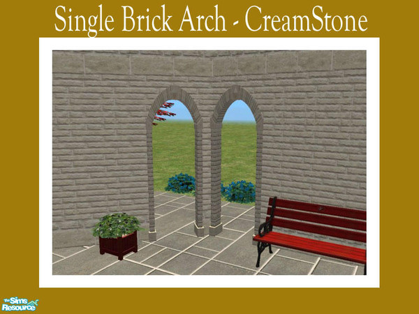 Sims 2 — Single Brick Arch - Creamstone by Shakeshaft — Part of a new mesh Set of a Single Archway with straight and