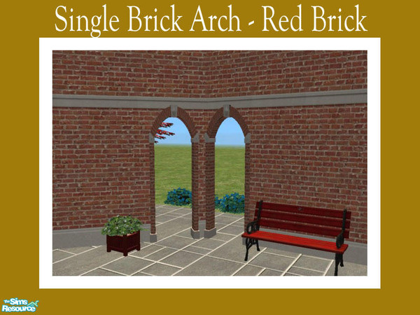 Sims 2 — Single Brick Arch - Red Brick by Shakeshaft — Part of a new mesh Set of a Single Archway with straight and