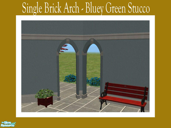 Sims 2 — Single Brick Arch - Bluey Green Stucco by Shakeshaft — Part of a new mesh Set of a Single Archway with straight
