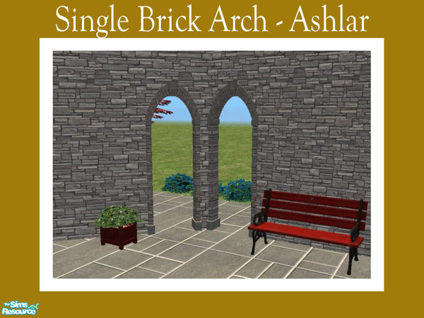 Sims 2 — Single Brick Arch - Ashlar by Shakeshaft — Part of a new mesh Set of a Single Archway with straight and diagonal