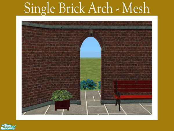 Sims 2 — Single Brick Arch - Mesh by Shakeshaft — Part of a new mesh Set of a Single Archway with straight and diagonal