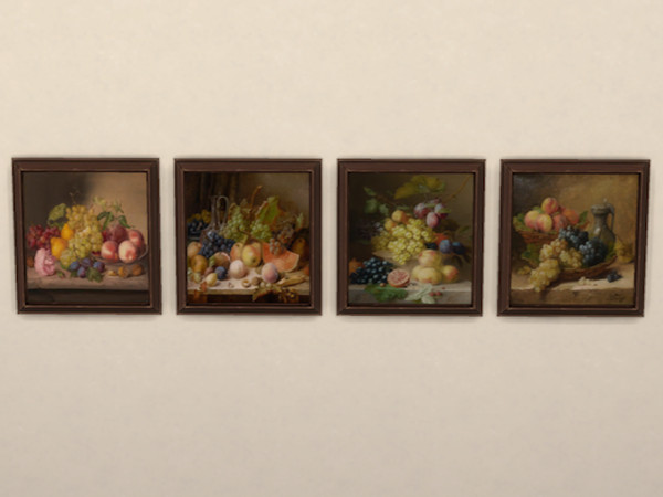 Sims 4 — Vintage Fruits Paintings by yuxmara2710 —  Vintage Fruits Paintings [Base Game History Of The World ]