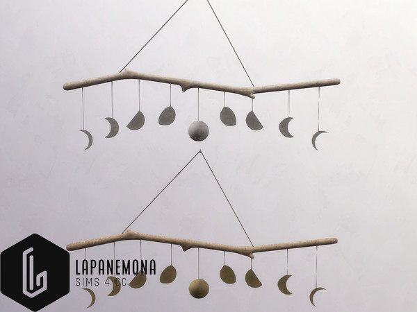 Sims 4 — HEX - Modern witch living room - Hanging Moon by Lapanemona — Hanging Moon wall decoration: 1400 polygons - 2