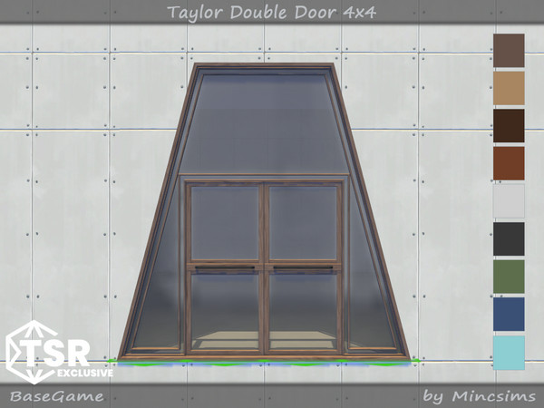 Sims 4 — Taylor Double Door 4x4 by Mincsims — Basegame Compatible 9 swatches