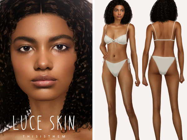 Sims 4 — [Patreon] Luce Skin by thisisthem — HQ Compatible ; 2v (with/without eyebrows) ; 30 swatches , Skin Details