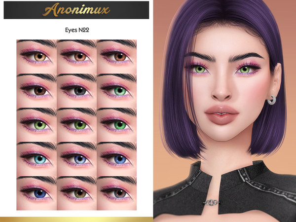 Sims 4 — Eyes N22 by Anonimux_Simmer — - 15 Swatches - Male/Female - All ages - Face paint category - HQ - Thanks to all