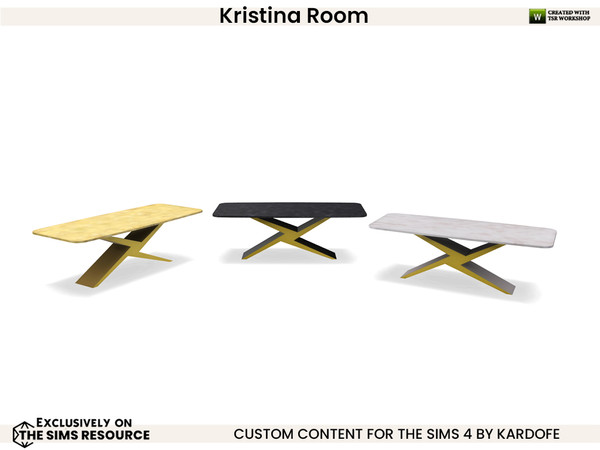 Sims 4 — Kristina Room Coffee table by kardofe — Coffee table, modern style, with marble top and metal legs, in three