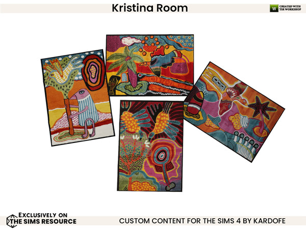 Sims 4 — Kristina Room Rug by kardofe — Colourful designer rugs, in four different colour options
