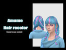 Sims 4 — Amame Hair recolor by JujuPony — Simple recolor of a snowy Escape hairstyle. It's not 100% Amames Hairstyle but
