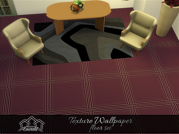 Sims 4 — TexturedWallpaperFloors_3 by Emerald — Textured wallpaper would make a great statement in any room with its