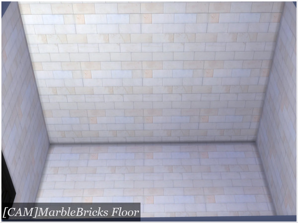 Sims 4 — Marble Bricks Floor by coll22 — A marbled brick tile patterned floor.