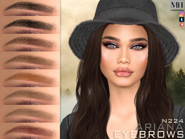 Sims 4 — [Patreon] Ariana Eyebrows N224 by MagicHand — Straight brows in 13 colors - HQ Compatible. Preview - CAS