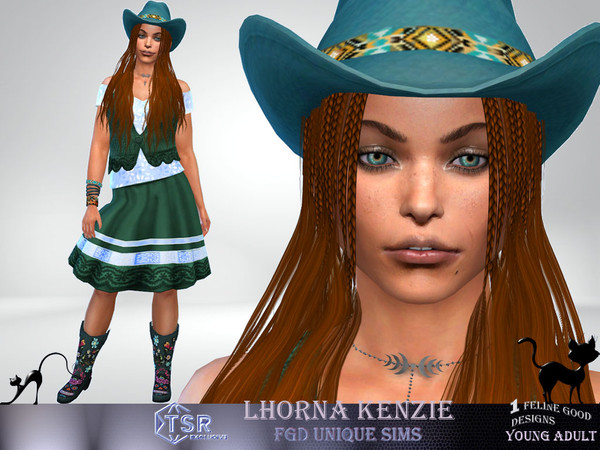 Sims 4 — Lhorna Kenzie by Merit_Selket — female, young Adult Sim, created with TSR CC only download the Sim and put it