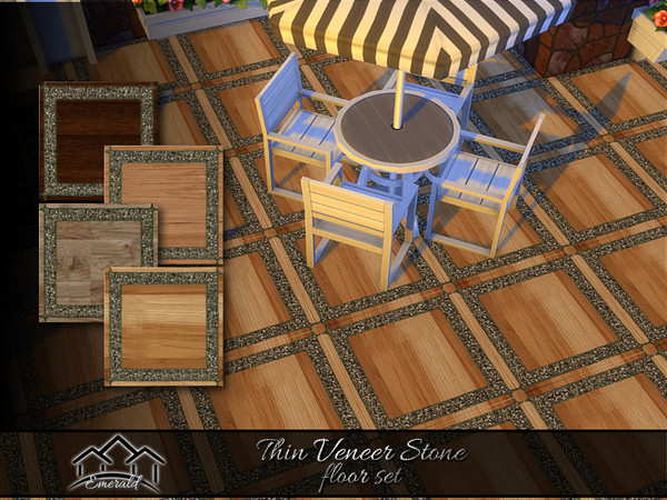 Sims 4 — Thin Veneer Stone floor set by Emerald — Thin veneer stones deliver low maintenance and accent beauty to your