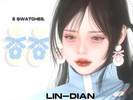 Sims 4 — acrylic flower earrings by LIN_DIAN — - New Mesh. - ALL Lods. - 5 Swatches.