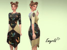Sims 4 — Dragon Handkerchief Dress (requires Realms of Magic) by Emyrld — 2 swatch rainbow dragon handkerchief hem dress