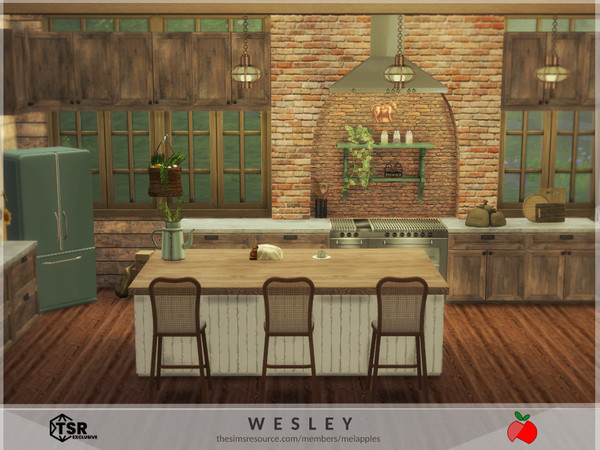 Sims 4 — Wesley kitchen by melapples — a western inspired kitchen for your sims. enjoy! 10x7 $ 26819 medium walls