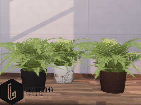 Sims 4 — Cat lover - Potted fern by Lapanemona — Cat lover - Potted fern - 878 polygons - 4 swatches