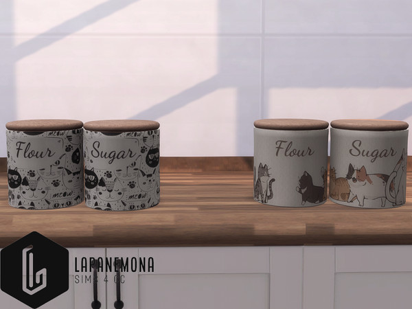 Sims 4 — Cat lover - Sugar and flour holder by Lapanemona — Cat lover - Sugar and flour holder - 2 swatches - 1496