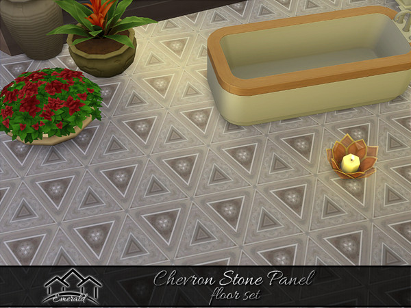 Sims 4 — ChevronStonePanelFloors_1 by Emerald — Charming chevron stone panel bold to modern that is always in