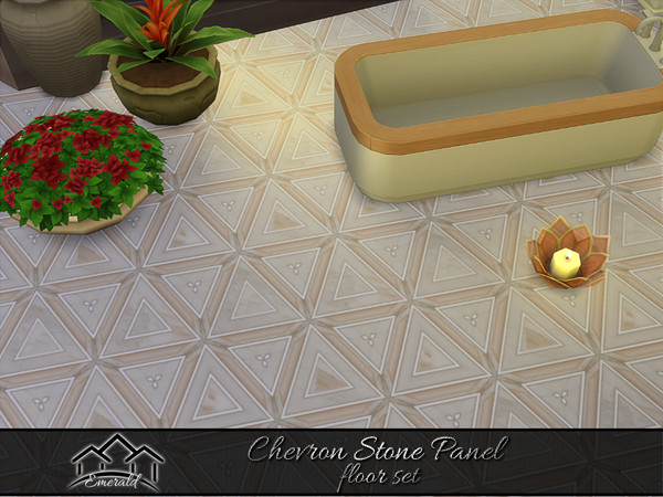 Sims 4 — ChevronStonePanelFloors_2 by Emerald — Charming chevron stone panel bold to modern that is always in