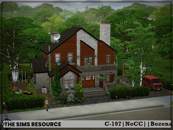 Sims 4 — C-197 by Bozena — The house is located in the San Sequoia. Have fun Lot: 30 x 20
