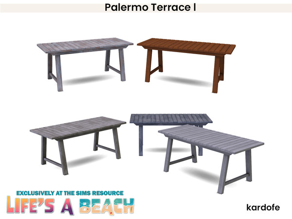 Sims 4 — Life's a Beach_kardofe_Palermo Terrace_DinigTable by kardofe — Furniture, pergola and decorative objects to