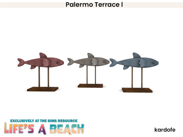 Sims 4 — Life's a Beach_kardofe_Palermo Terrace_Fish by kardofe — Furniture, pergola and decorative objects to recreate a