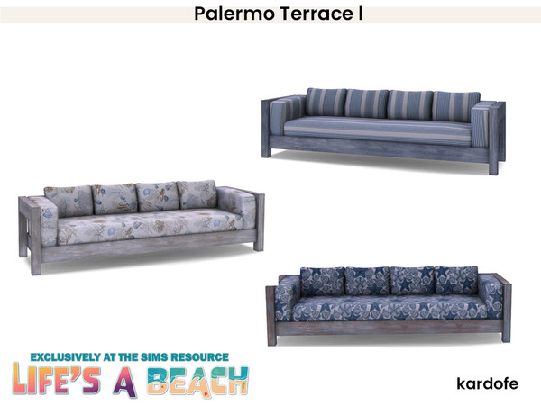Sims 4 — Life's a Beach_kardofe_Palermo Terrace_Sofa by kardofe — Furniture, pergola and decorative objects to recreate a