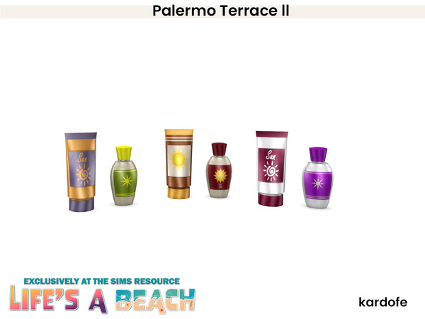 Sims 4 — Life's a Beach_kardofe_Palermo Terrace_Bronzers by kardofe — Set of objects to recreate a nice and pleasant